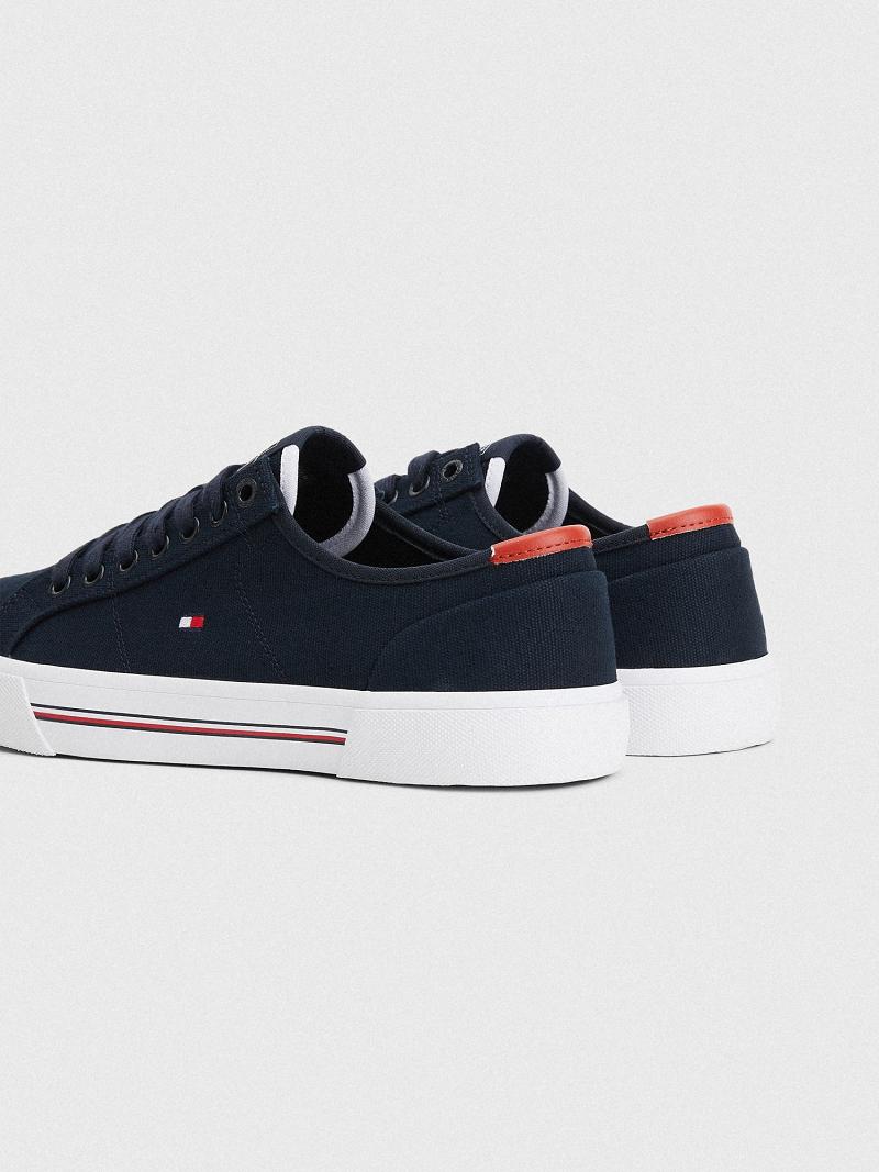 Férfi Tommy Hilfiger Vászon Sneaker Kék | HU 1396KOR